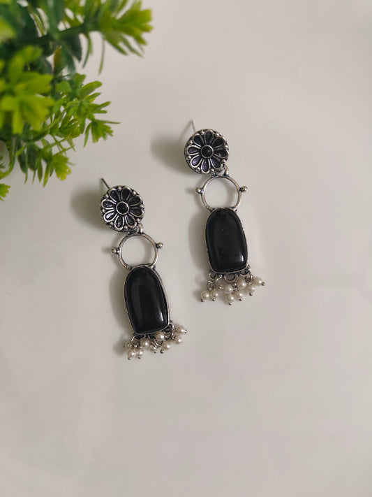 Oxidised drop earrings