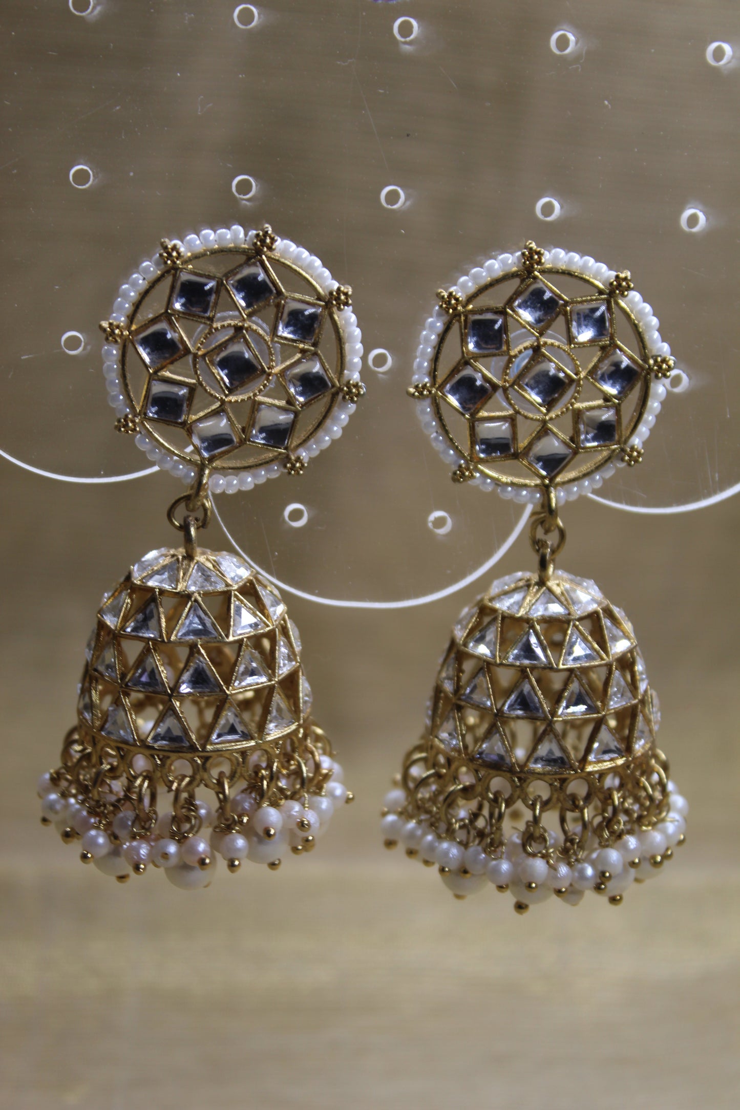 Pearl white jhumka