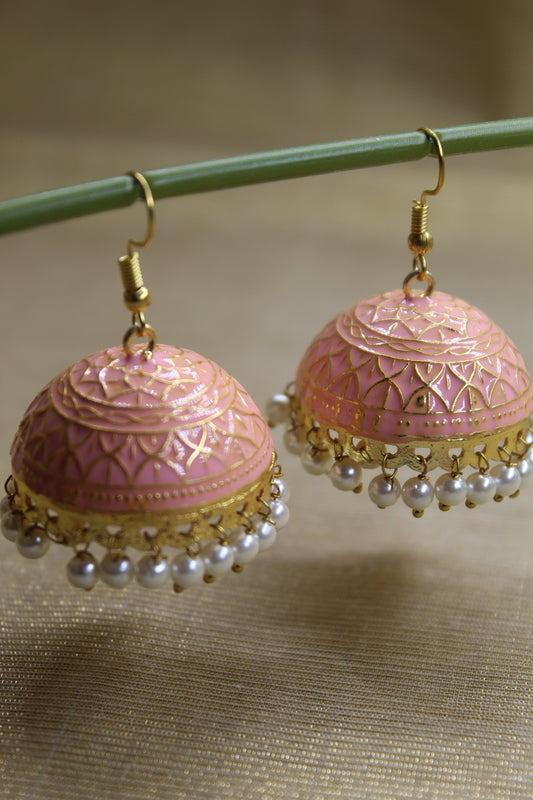 Coral Pink Jhumka