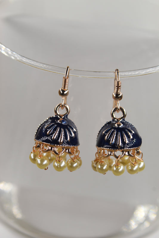 Navy Blue Dazzling Jhumka