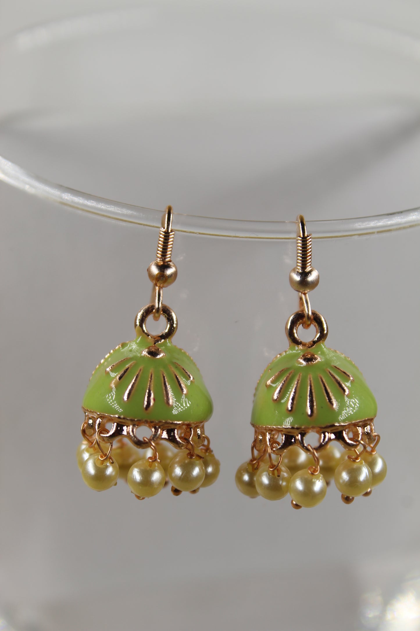 Pastel Green Dazzling Jhumka