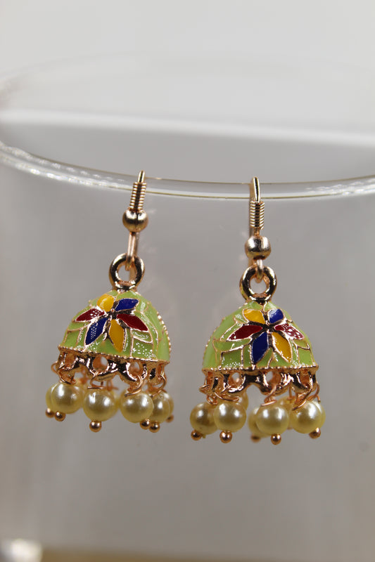 Pastel Green Dazzling Jhumka