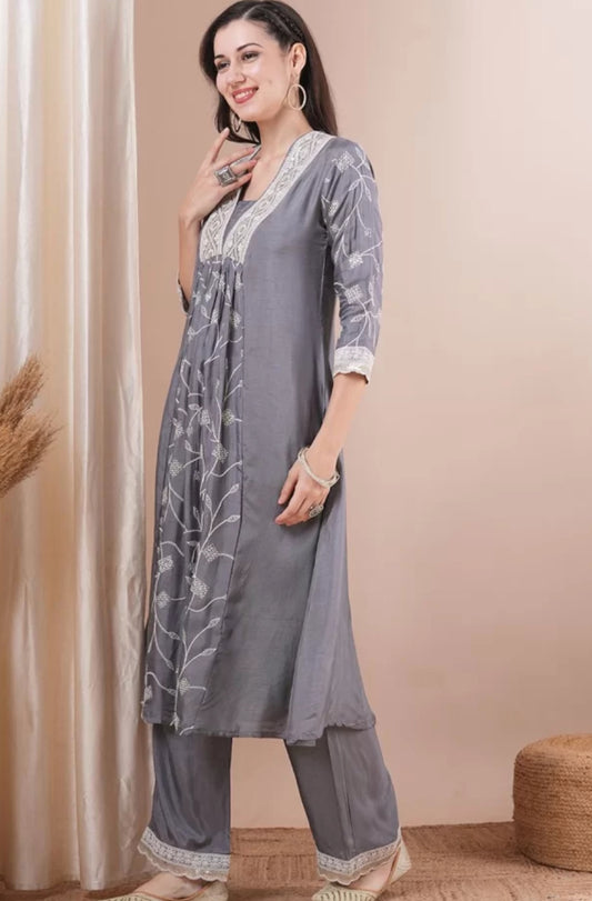 Grey kurta set